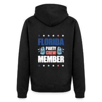 Équipe de fête en Floride - Veste à capuche bio Premium Unisexe - noir - Dos - Nico (187cm)