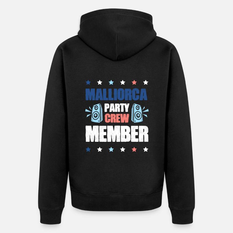 Majorque Party Crew - Veste à capuche bio Premium Unisexe - noir