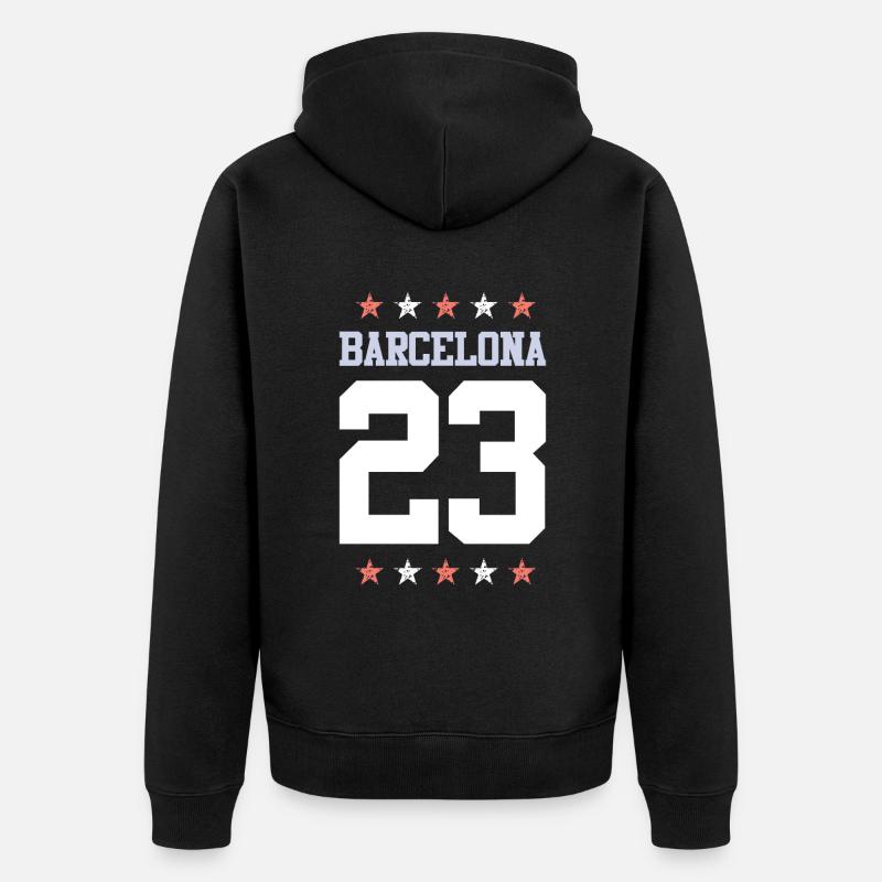 Barcelone 23 - Veste à capuche bio Premium Unisexe - noir
