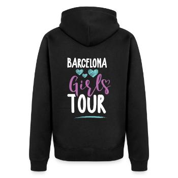 Barcelona Girls Tour - Veste à capuche bio Premium Unisexe - noir - Dos - Nico (187cm)