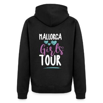 Mallorca Girls Tour - Unisex Premium Bio Zip Hoodie - Schwarz - Hinten - Nico (187cm)