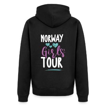 Tournée des filles de Norvège - Veste à capuche bio Premium Unisexe - noir - Dos - Nico (187cm)