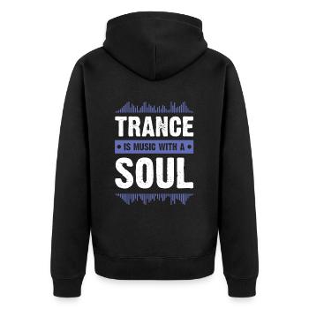 trance soul - Unisex Premium Bio Zip Hoodie - Schwarz - Hinten - Nico (187cm)