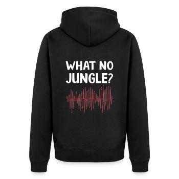 jungle musik lustiger spruch - Unisex Premium Bio Zip Hoodie - Schwarz - Hinten - Nico (187cm)