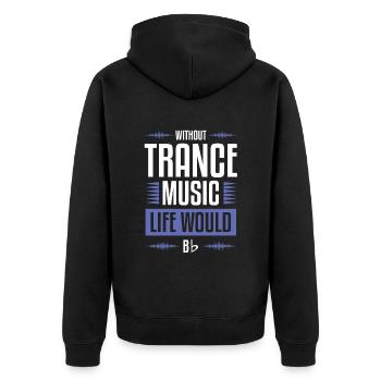 trance musik - Unisex Premium Bio Zip Hoodie - Schwarz - Hinten - Nico (187cm)