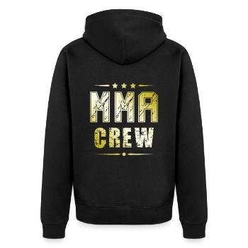 Mma Crew - Unisex Premium Bio Zip Hoodie - Schwarz - Hinten - Nico (187cm)