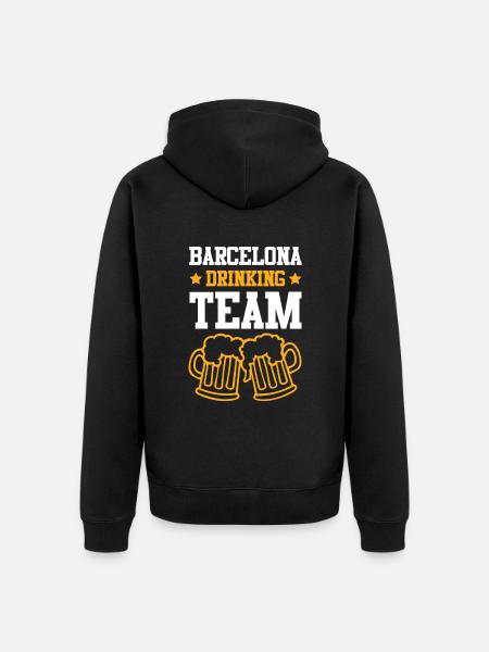 Barcelona Drinking Team - Unisex Premium Organic Zip Hoodie - black
