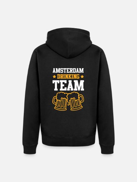 Amsterdam Drinking Team - Unisex Premium Bio Zip Hoodie - Schwarz