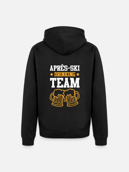 Après-Ski Drinking Team - Unisex Premium Organic Zip Hoodie - black