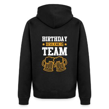 Équipe de consommation d’anniversaire - Veste à capuche bio Premium Unisexe - noir - Dos - Nico (187cm)