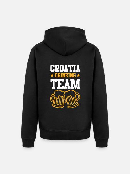 Croatia Drinking Team - Unisex Premium Organic Zip Hoodie - black