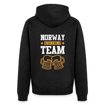 Norway Drinking Team - Unisex Premium Organic Zip Hoodie - black - Back - Nico (187cm)
