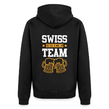 Suisse Drinking Team Suisse - Veste à capuche bio Premium Unisexe - noir - Dos - Nico (187cm)