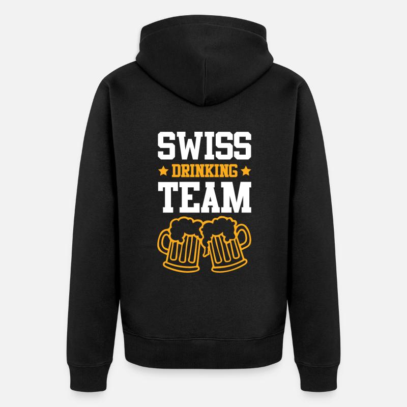 Suisse Drinking Team Suisse - Veste à capuche bio Premium Unisexe - noir