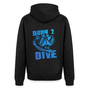 Né pour plonger - Veste à capuche bio Premium Unisexe - noir - Dos - Nico (187cm)