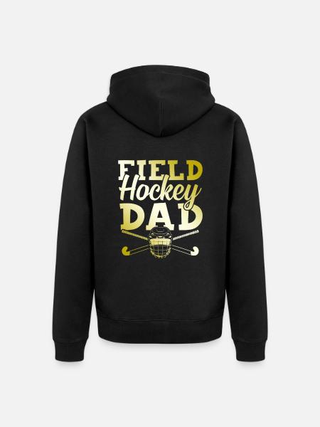 feldhockey papa - Unisex Premium Bio Zip Hoodie - Schwarz