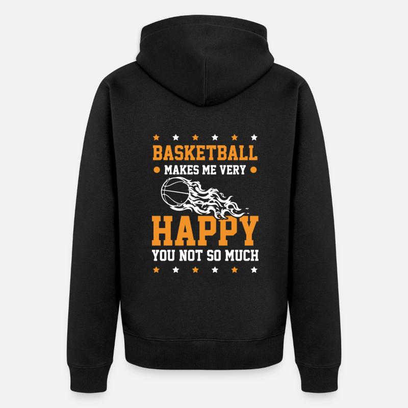 Basketball heureux - Veste à capuche bio Premium Unisexe - noir