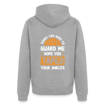 Sport de basket-ball - Veste à capuche bio Premium Unisexe - gris chiné - Dos - Nico (187cm)
