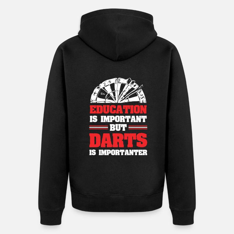 bildung dart - Unisex Premium Bio Zip Hoodie - Schwarz