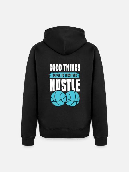 Hustle Basketball - Unisex Premium Organic Zip Hoodie - black