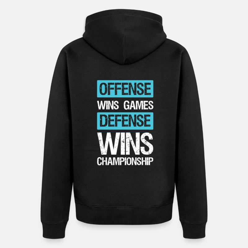Offensive Défense Basketball - Veste à capuche bio Premium Unisexe - noir