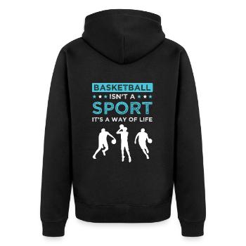 Sport de basket-ball - Veste à capuche bio Premium Unisexe - noir - Dos - Nico (187cm)