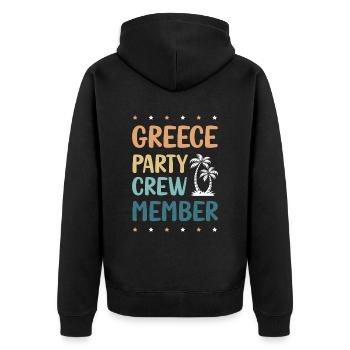Greece Party Crew - Unisex Premium Organic Zip Hoodie - black - Back - Nico (187cm)