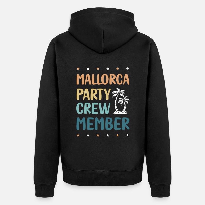 Majorque Party Crew - Veste à capuche bio Premium Unisexe - noir