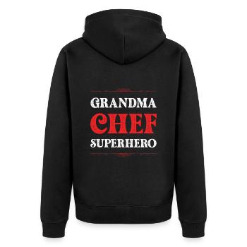 Grand-mère Super-héros - Veste à capuche bio Premium Unisexe - noir - Dos - Nico (187cm)