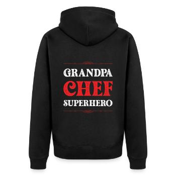Grand-père chef super-héros - Veste à capuche bio Premium Unisexe - noir - Dos - Nico (187cm)