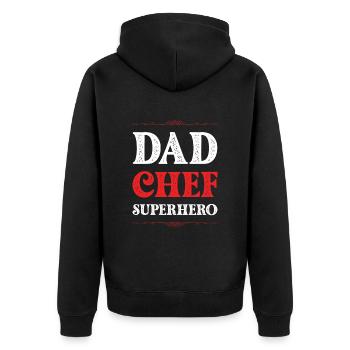 Papa patron papa super-héros - Veste à capuche bio Premium Unisexe - noir - Dos - Nico (187cm)