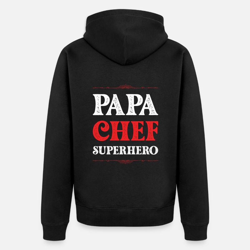 Papa Super-héros Papa - Veste à capuche bio Premium Unisexe - noir