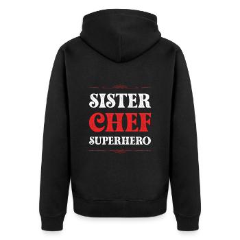 Sœur Super-héroïne - Veste à capuche bio Premium Unisexe - noir - Dos - Nico (187cm)
