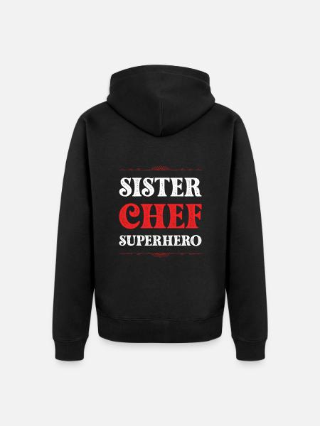 Sister Superhero - Unisex Premium Organic Zip Hoodie - black