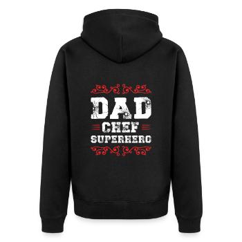 Dad Superhero Dad - Unisex Premium Organic Zip Hoodie - black - Back - Nico (187cm)