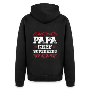 papa patron papa super-héros papa - Veste à capuche bio Premium Unisexe - noir - Dos - Nico (187cm)