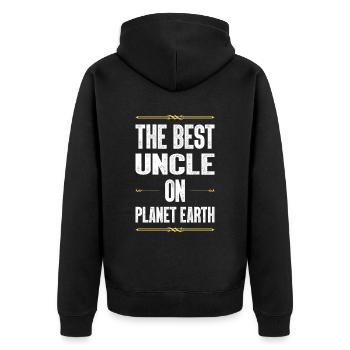 Le meilleur oncle dit - Veste à capuche bio Premium Unisexe - noir - Dos - Nico (187cm)