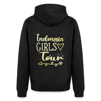 Tournée des filles en Indonésie - Veste à capuche bio Premium Unisexe - noir - Dos - Nico (187cm)