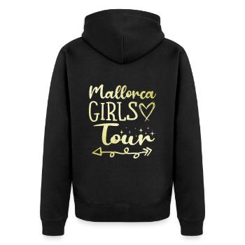 Mallorca Girls Tour - Unisex Premium Bio Zip Hoodie - Schwarz - Hinten - Nico (187cm)