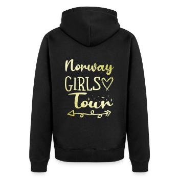 Tournée des filles de Norvège - Veste à capuche bio Premium Unisexe - noir - Dos - Nico (187cm)