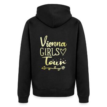 Vienna Girls Tour Wien - Unisex Premium Organic Zip Hoodie - black - Back - Nico (187cm)