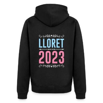 Lloret De Mar 2023 - Unisex Premium Organic Zip Hoodie - black - Back - Nico (187cm)