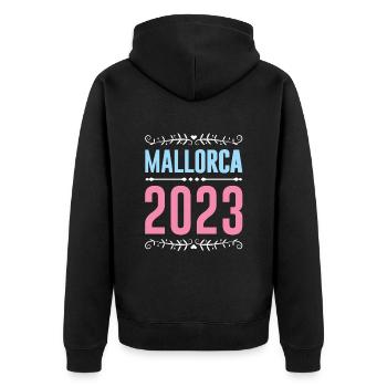 Majorque 2023 - Veste à capuche bio Premium Unisexe - noir - Dos - Nico (187cm)