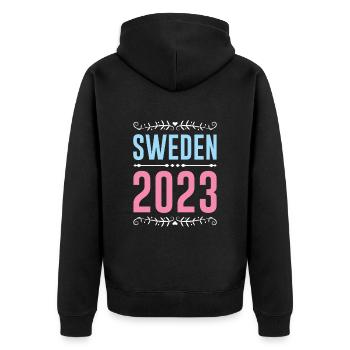 Suède 2023 - Veste à capuche bio Premium Unisexe - noir - Dos - Nico (187cm)
