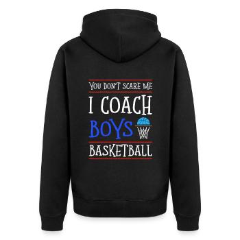 basketball trainer jungs - Unisex Premium Bio Zip Hoodie - Schwarz - Hinten - Nico (187cm)