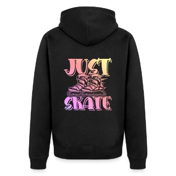 skate skaten - Unisex Premium Bio Zip Hoodie - Schwarz - Hinten - Nico (187cm)