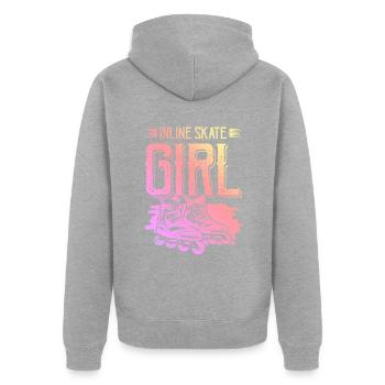 Skate Inline Girls - Veste à capuche bio Premium Unisexe - gris chiné - Dos - Nico (187cm)