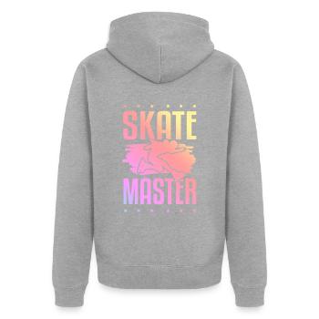 Maître de skate - Veste à capuche bio Premium Unisexe - gris chiné - Dos - Nico (187cm)