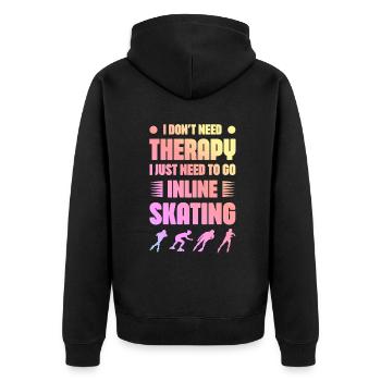 Skate Therapy - Unisex Premium Organic Zip Hoodie - black - Back - Nico (187cm)