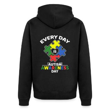 Every Day Is Autism Awareness - Unisex Premium Organic Zip Hoodie - black - Back - Nico (187cm)